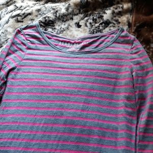 Gray and pink striped shirt
